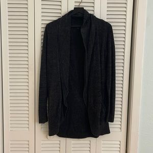 Dark Grey Barefoot Dreams Circle Open Cardigan